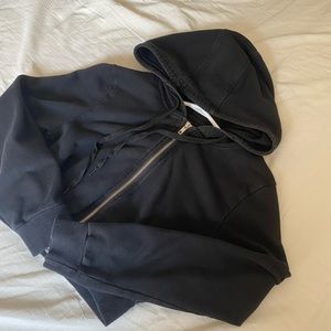 Black Zaful Cropped Zip up Hoodie